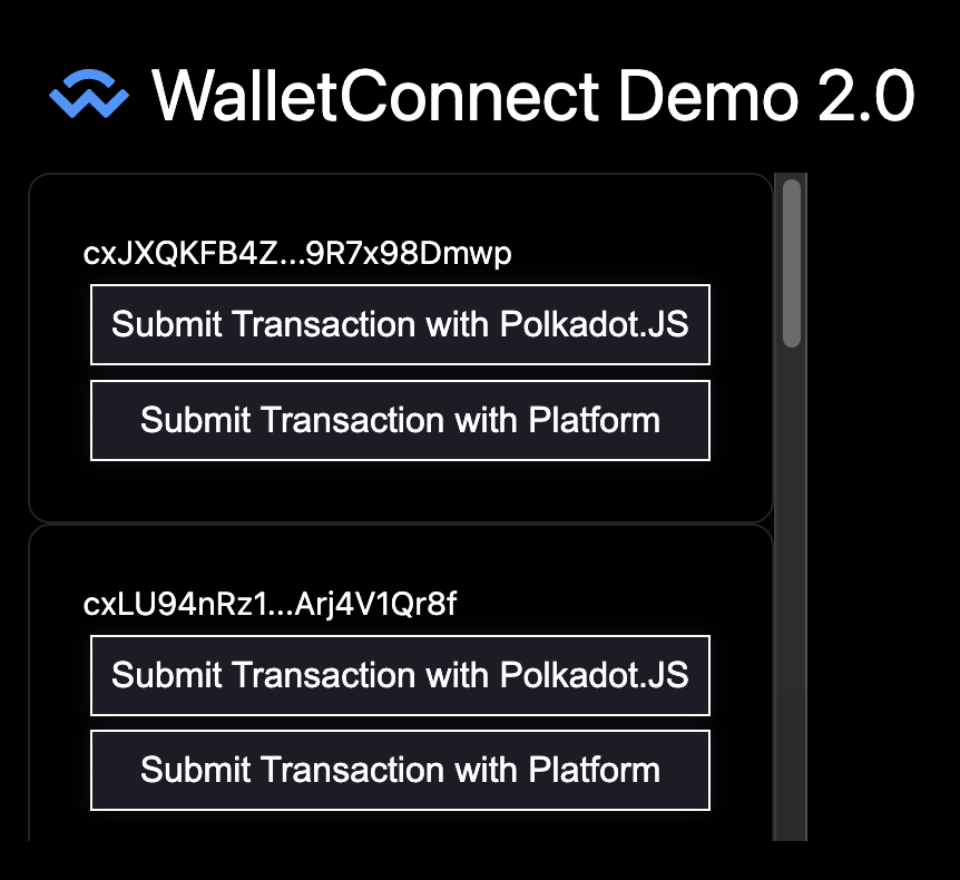 Connected Wallets