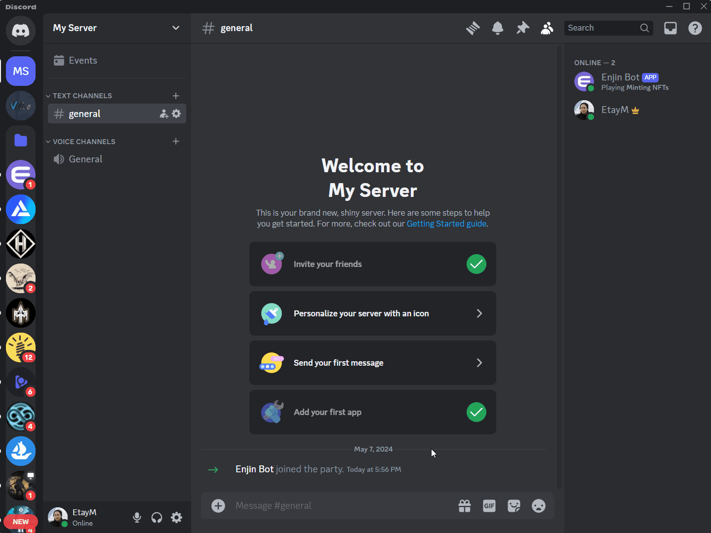 Setting up the Enjin Discord Bot - Running the Setup Command