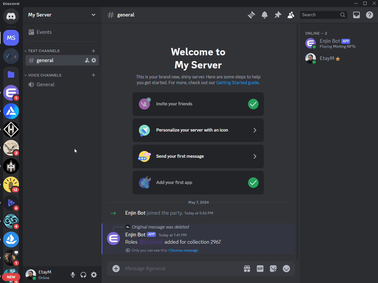 Setting up the Enjin Discord Bot - Configuring Wallet Connection Channel