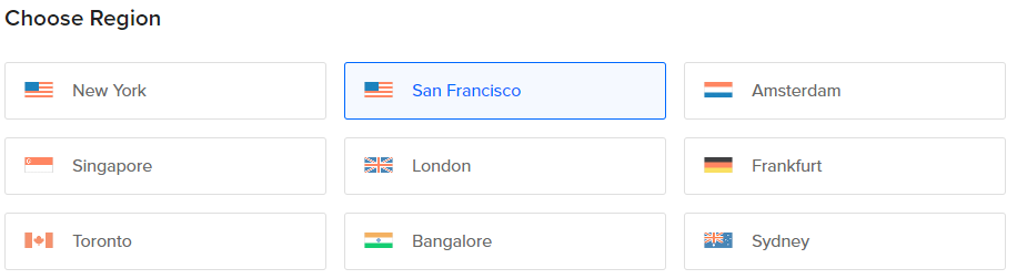 Choose a region