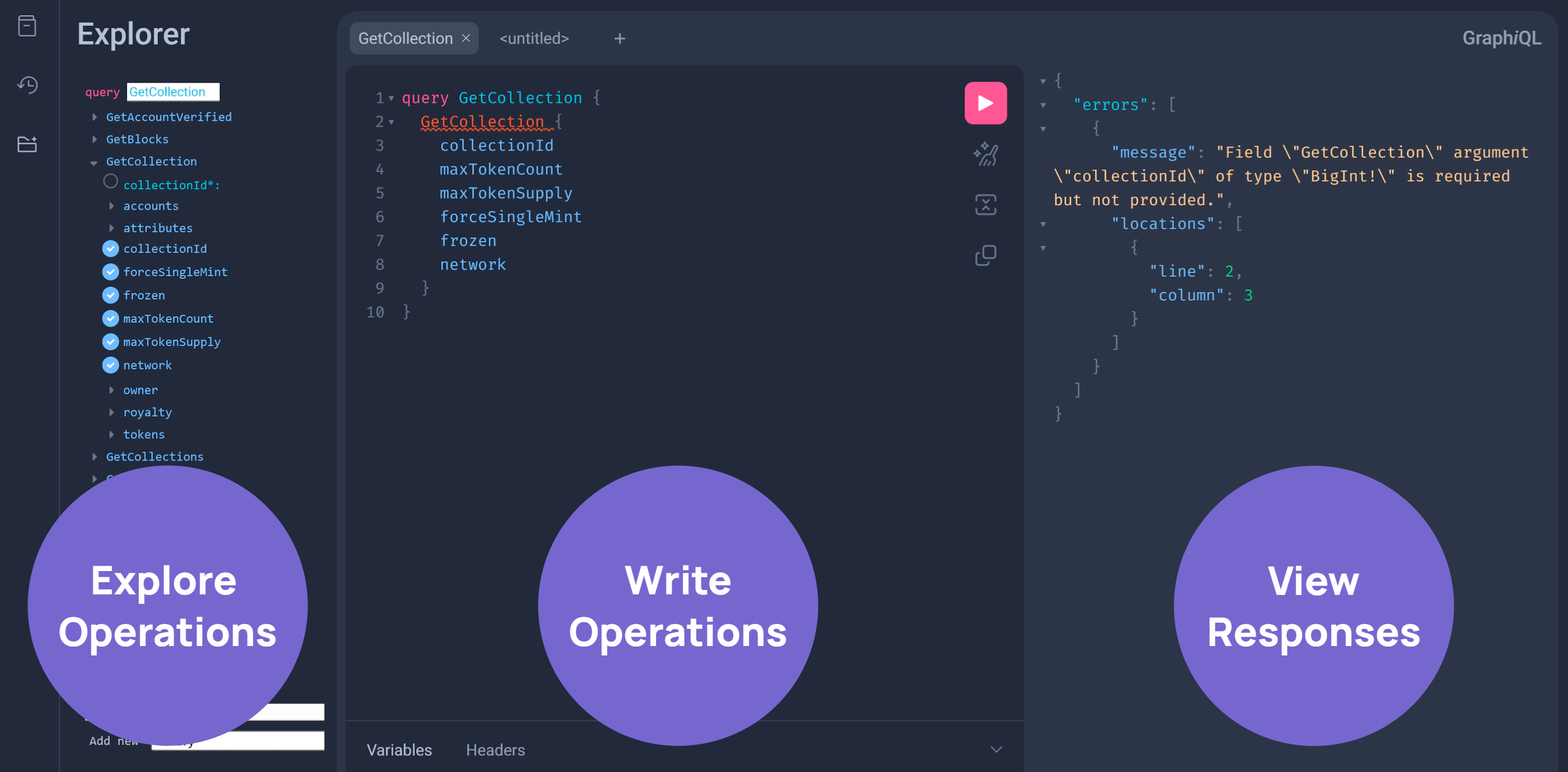 A breakdown of the GraphiQL Playground