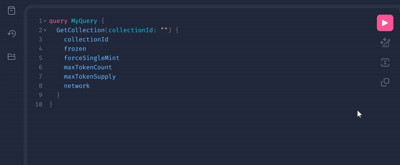 Example of using the graphiql playground query builder