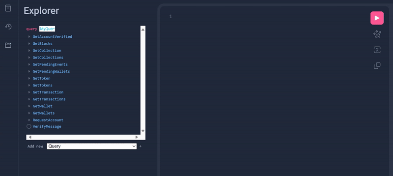 Example of switching to mutation in the graphiql playground query builder