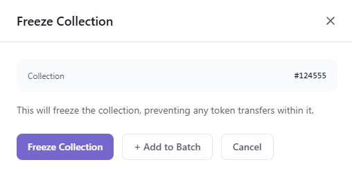 The Freeze Collection form